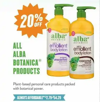 Natural Grocers All Alba Botanica® Products offer