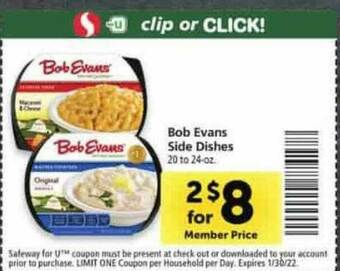 Safeway Bob Evans Side Dishes offer