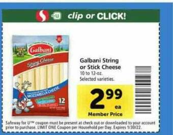 Safeway Galbani String Or Stick Cheese offer