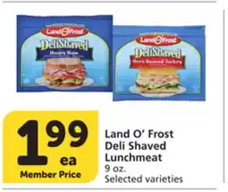 Albertsons Land O'Frost Deli Shaved Lunchmeat offer