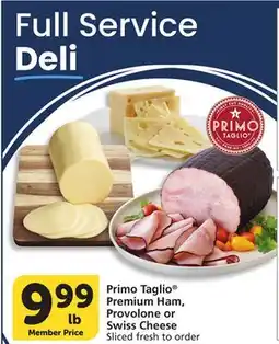 Albertsons Primo Taglio Premium Ham, Provolone or Swiss Cheese offer
