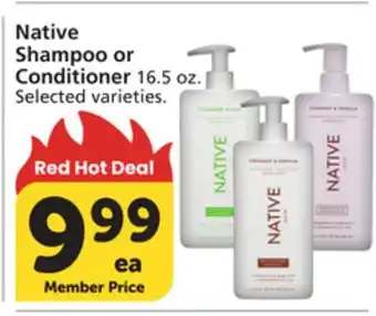 Albertsons Native Shampoo or Conditioner offer