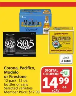 Albertsons Corona, Pacifico, Modelo or Firestone offer