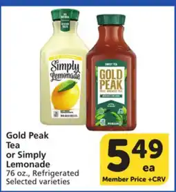 Albertsons Gold Peak Tea or Simply Lemonade offer