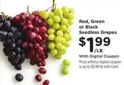 Ralphs Red, Green or Black Seedless Grapes offer
