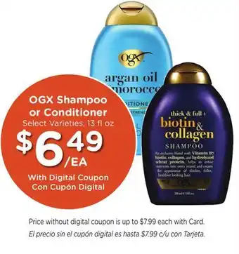 Ralphs OGX Shampoo or Conditioner offer