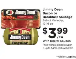 Ralphs Jimmy Dean Bacon or Breakfast Sausage offer