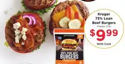 Ralphs Kroger 73% Lean Beef Burgers offer