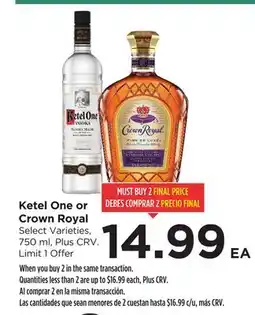 Food 4 Less Ketel One or Crown Royal offer