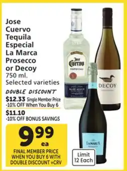 Vons Jose Cuervo Tequila Especial La Marca Prosecco or Decoy offer