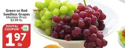 Vons Green or Red Seedless Grapes offer