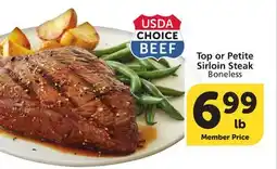 Vons Top or Petite Sirloin Steak offer