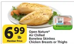 Vons Open Nature Air Chilled Boneless Skinless Chicken Breasts or Thighs offer