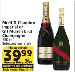 Vons Moët & Chandon Impérial or GH Mumm Brut Champagne offer