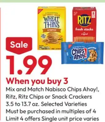 Stater Bros Nabisco Chips Ahoy!, Ritz, Ritz Chips or Snack Crackers offer