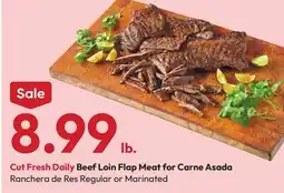 Stater Bros Beef Loin Flap Meat for Carne Asada Ranchera offer