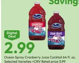 Stater Bros Ocean Spray Cranberry Juice Cocktail offer