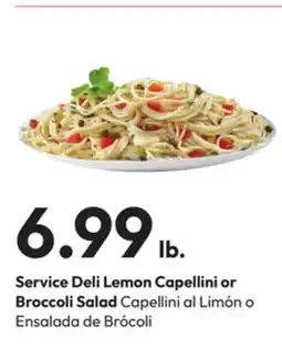 Stater Bros Service Deli Lemon Capellini or Broccoli Salad offer