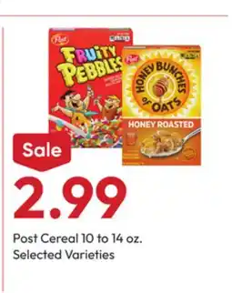 Stater Bros Post Cereal offer