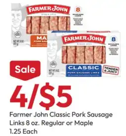 Stater Bros Farmer John Classic Pork Sausage Links offer