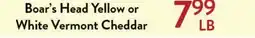 Fresh Thyme Boar's Head Yellow or White Vermont Cheddar offer