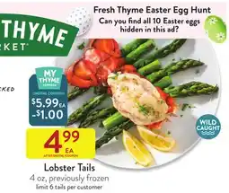 Fresh Thyme Lobster Tails offer