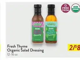 Fresh Thyme Fresh Thyme Organic Salad Dressing offer