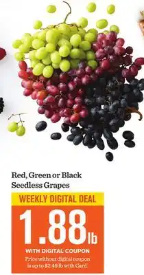 Mariano's Red, Green or Black Seedless Grapes offer