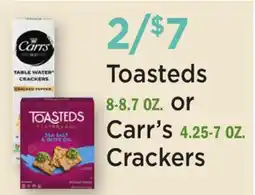 Heinen's Toasteds 8-8.7 OZ. or Carr's 4.25-7 OZ. Crackers offer