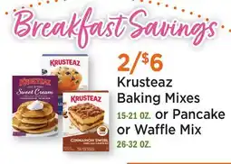 Heinen's Krusteaz Baking Mixes 15-21 OZ. or Pancake or Waffle Mix 26-32 OZ offer