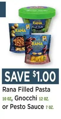 Heinen's Rana Filled Pasta 10 OZ, Gnocchi 12 OZ. or Pesto Sauce 7 OZ offer