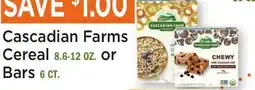 Heinen's Cascadian Farms Cereal 8.6-12 OZ. or Bars 6 CT offer