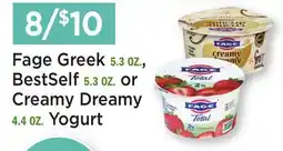 Heinen's Fage Greek 5.3 OZ., BestSelf 5.3 OZ. or Creamy Dreamy 4.4 OZ. Yogurt offer
