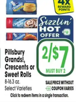 Jewel-Osco Pillsbury Grands!, Crescents or Sweet Rolls offer