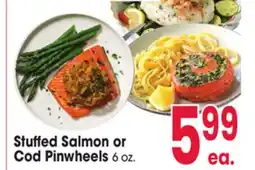 Jewel-Osco Stuffed Salmon or Cod Pinwheels offer