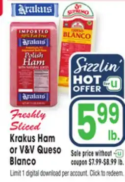 Jewel-Osco Krakus Ham or V&V Queso Blanco offer