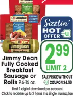 Jewel-Osco Jimmy Dean Fully Cooked Breakfast Sausage or Rolls offer