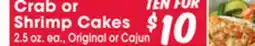 Jewel-Osco Crab or Shrimp Cakes offer