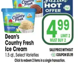 Jewel-Osco Dean's Country Fresh Ice Cream offer