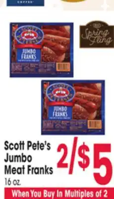Jewel-Osco Scott Pete's Jumbo Meat Franks offer
