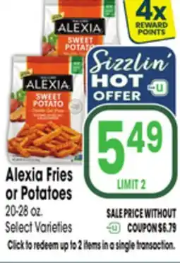 Jewel-Osco Alexia Fries or Potatoes offer