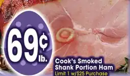 Jewel-Osco Cook's Smoked Shank Portion Ham offer