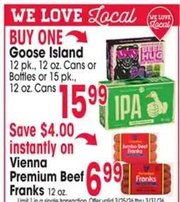 Jewel-Osco Goose Island offer