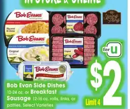 Jewel-Osco Bob Evan Side Dishes 12-24 oz. or Breakfast Sausage 12-16 oz. rolls offer