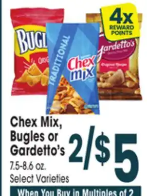 Jewel-Osco Chex Mix, Bugles or Gardetto's offer