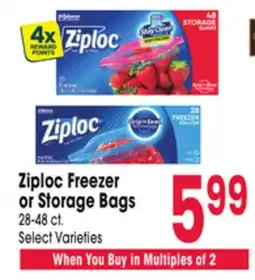 Jewel-Osco Ziploc Freezer or Storage Bags offer