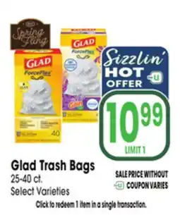 Jewel-Osco Glad Trash Bags offer