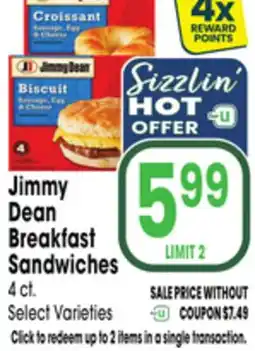 Jewel-Osco Jimmy Dean Breakfast Sandwiches offer