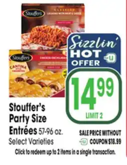 Jewel-Osco Stouffer's Party Size Entrées offer