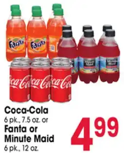 Jewel-Osco Coca-Cola 6 pk., 7.5 oz. or Fanta or Minute Maid 6 pk., 12 oz offer
